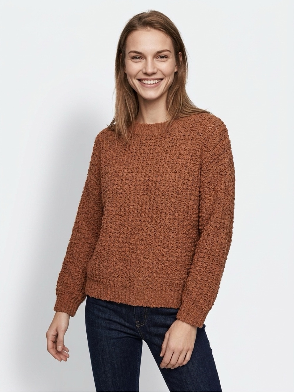 Miracle Women's Textured Knit Sweater in Tan